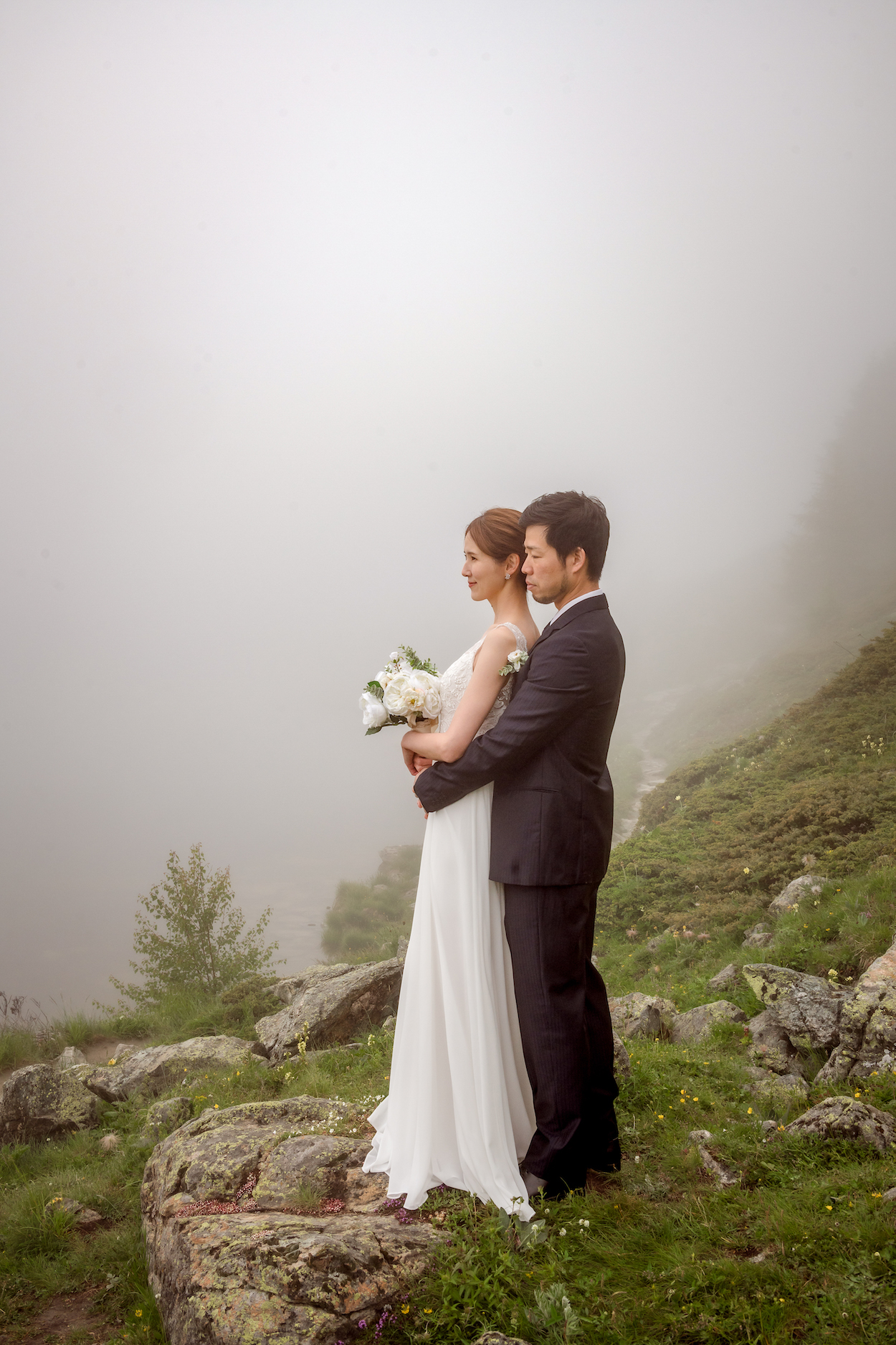 Wedding photo shoot on Riffelalp, Zermatt