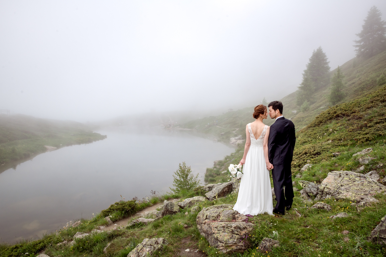 Wedding photo shoot on Riffelalp, Zermatt