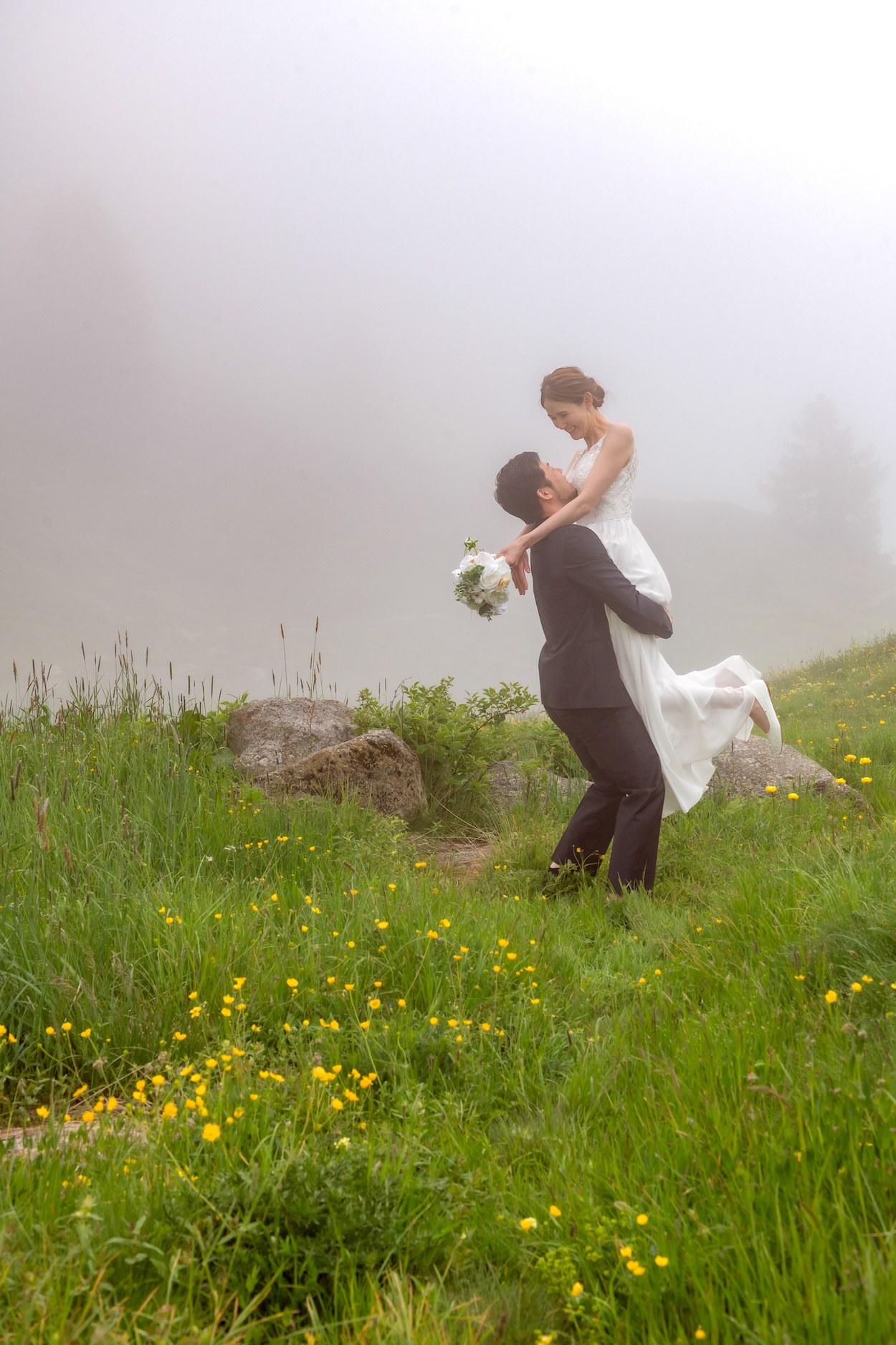 Wedding photo shoot on Riffelalp, Zermatt