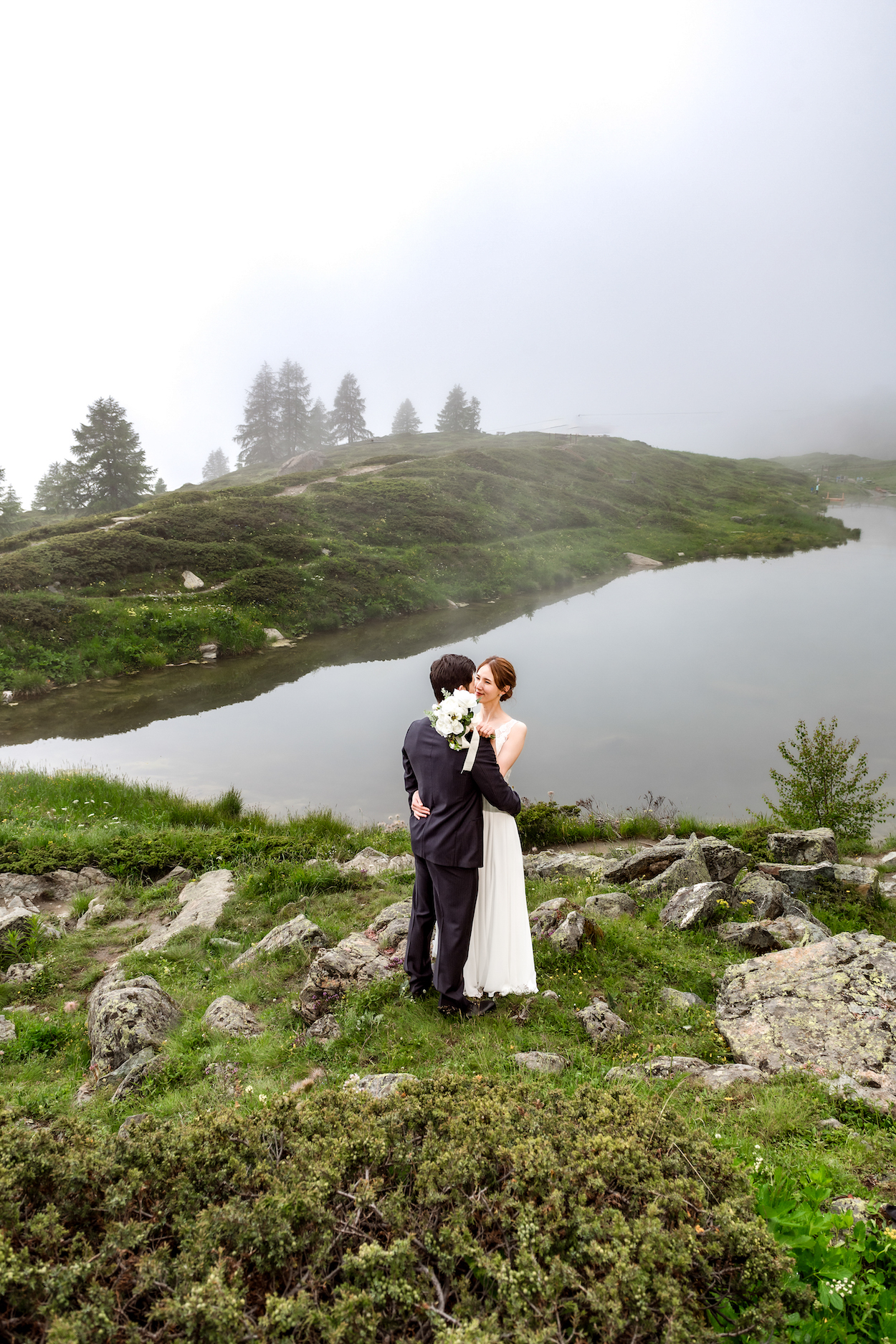 Wedding photo shoot on Riffelalp, Zermatt
