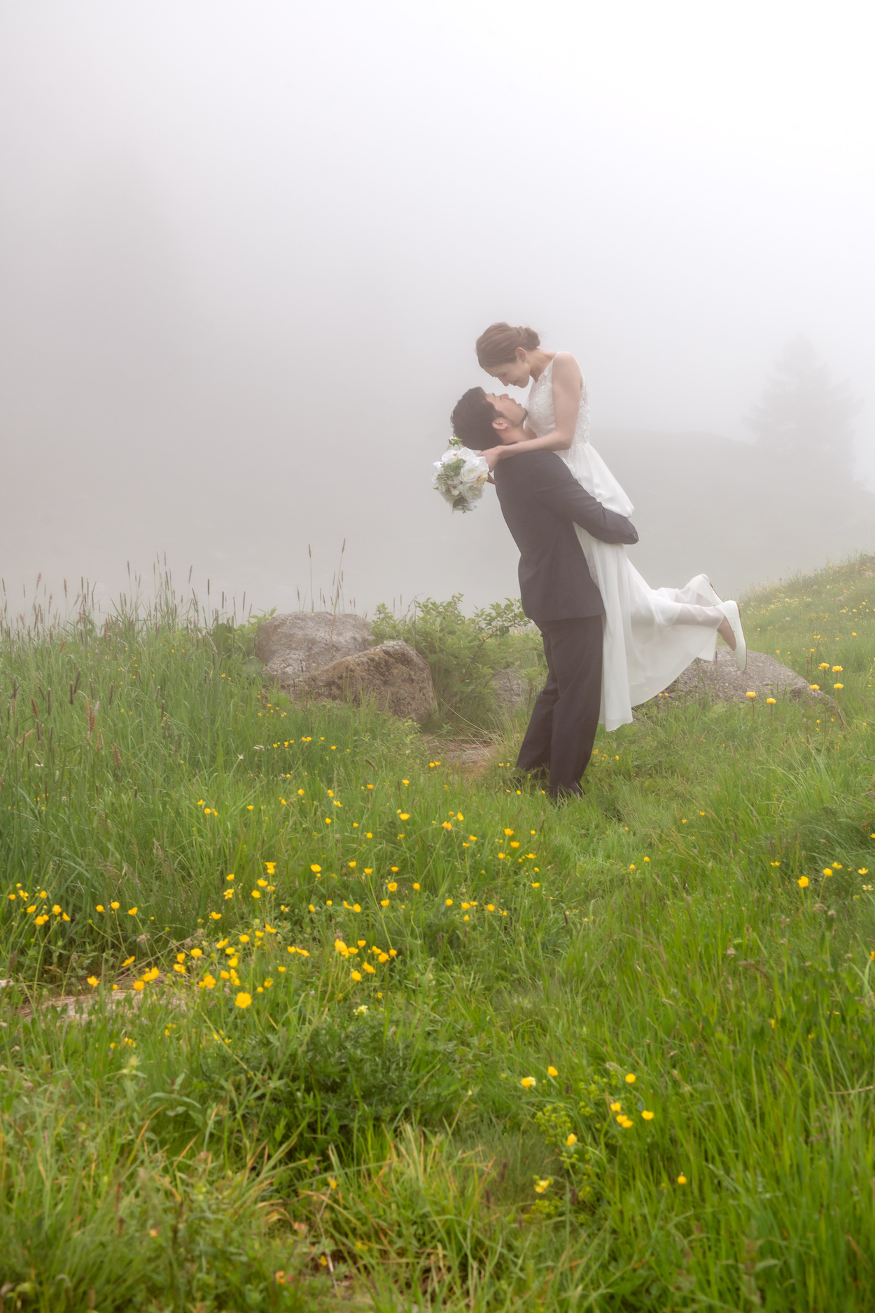Wedding photo shoot on Riffelalp, Zermatt