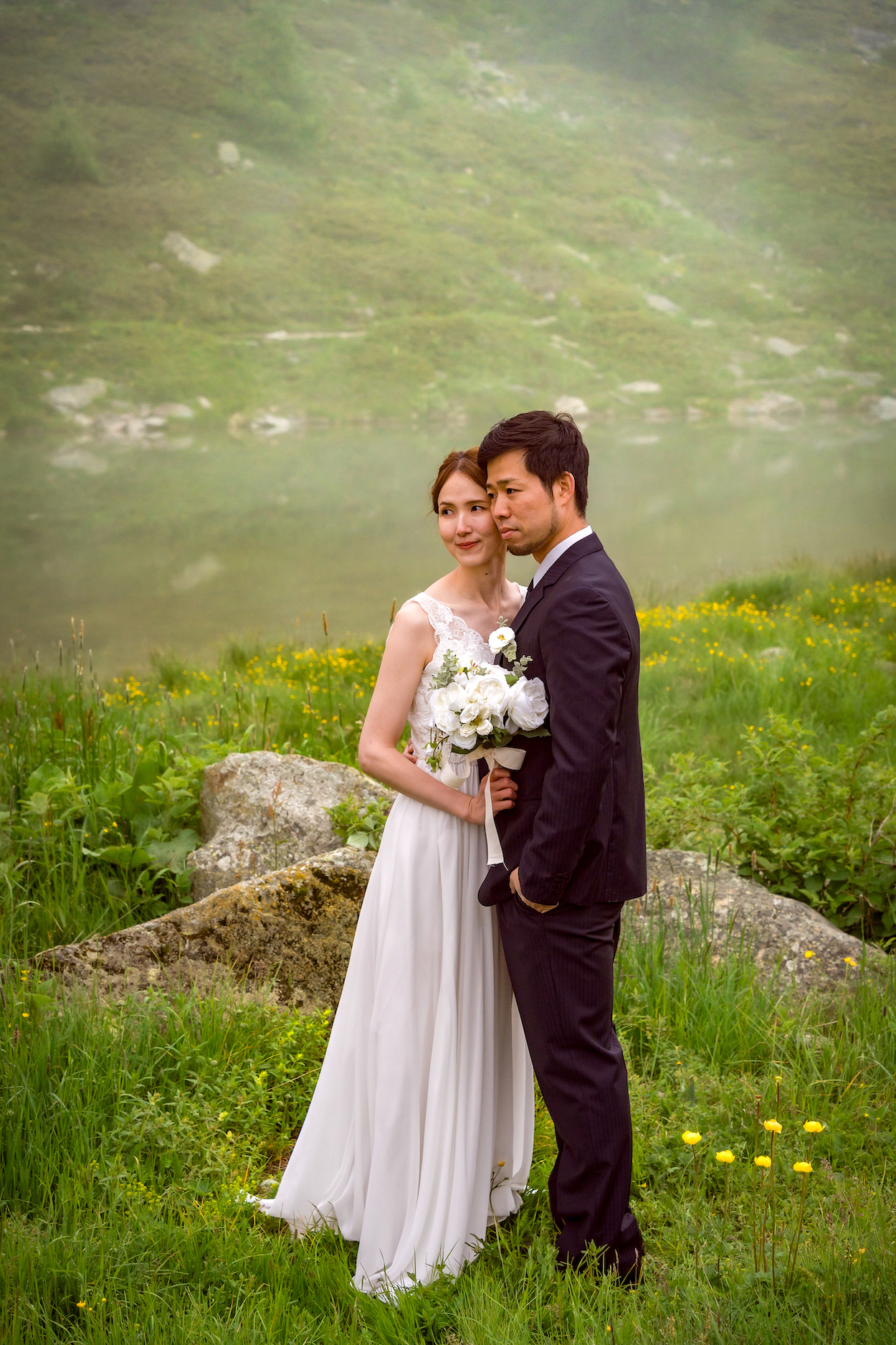 Wedding photo shoot on Riffelalp, Zermatt