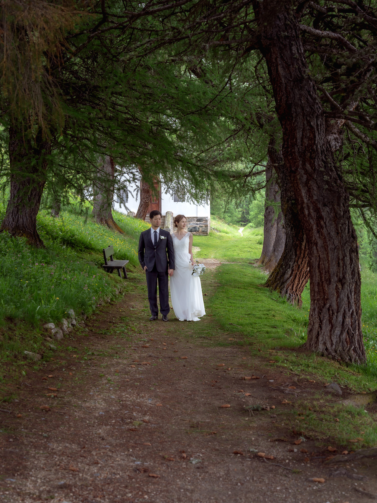 Wedding photo shoot on Riffelalp, Zermatt