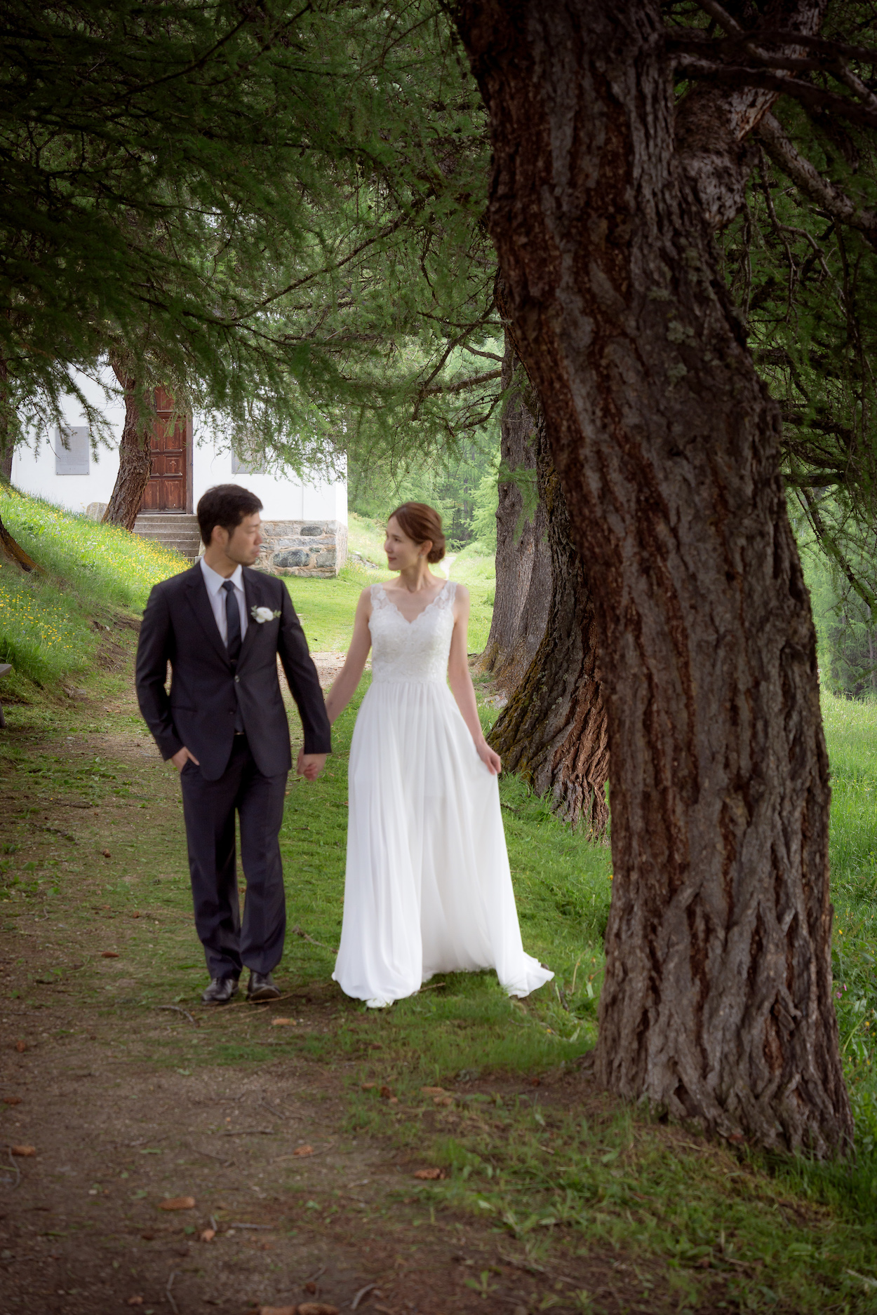 Wedding photo shoot on Riffelalp, Zermatt