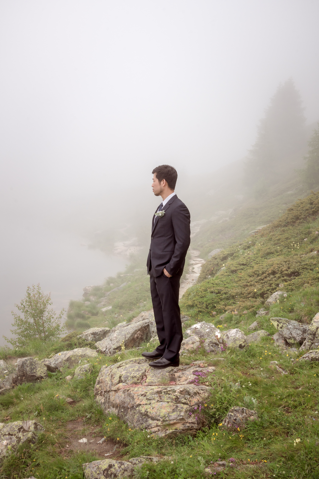 Wedding photo shoot on Riffelalp, Zermatt